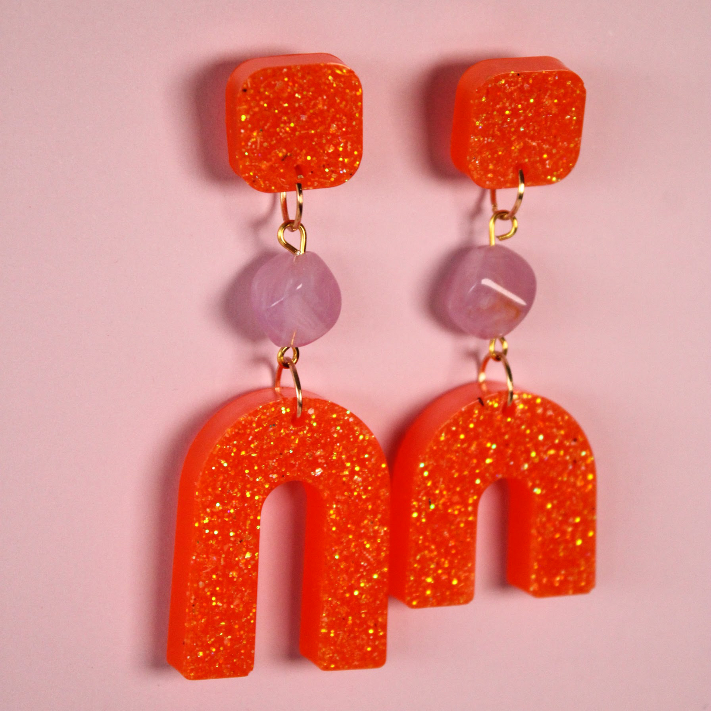 Pendientes Naranjas resina