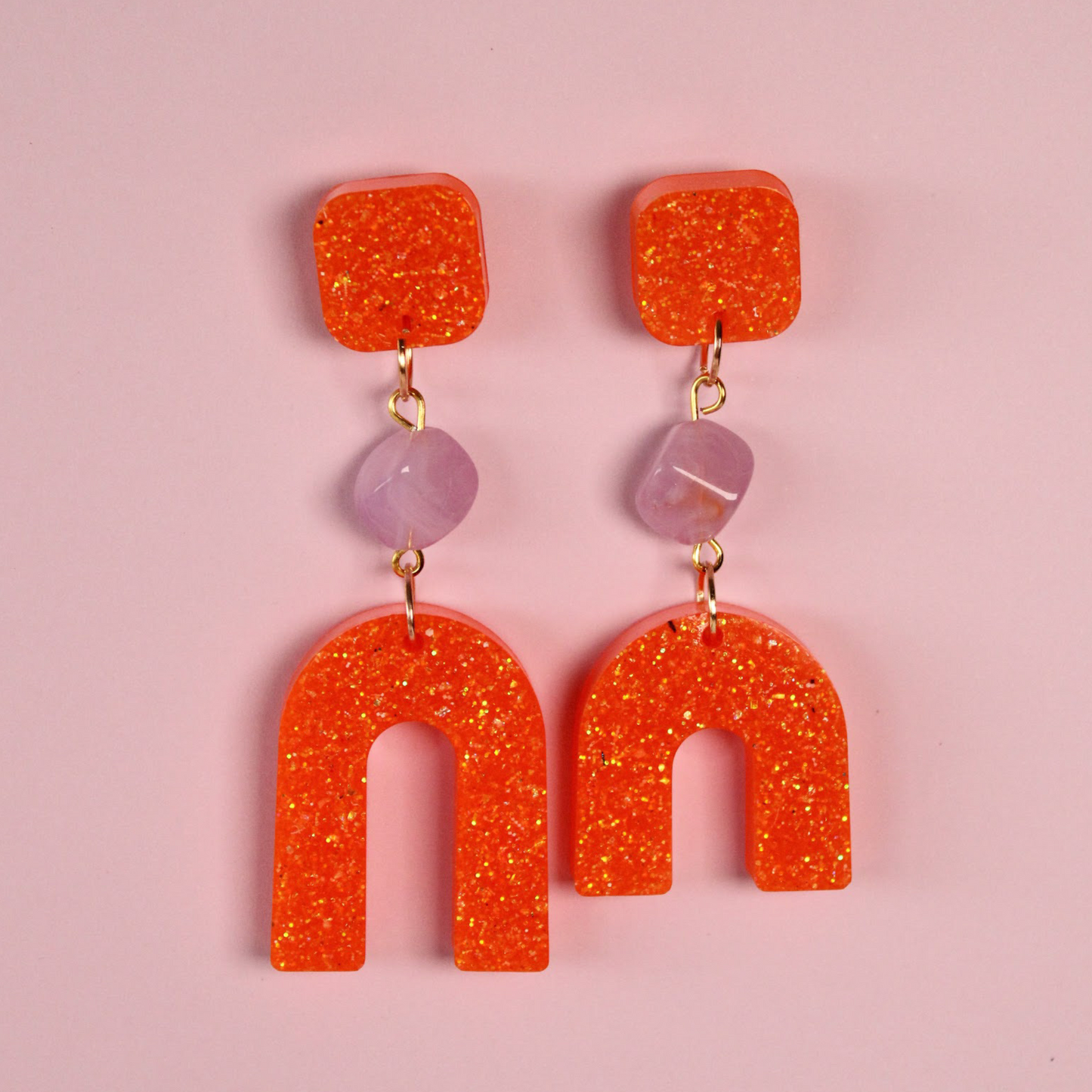 Pendientes Naranjas resina